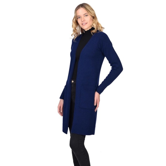 State Cashmere Open Front Long Cardigan with Pockets - Picture 10 of 12